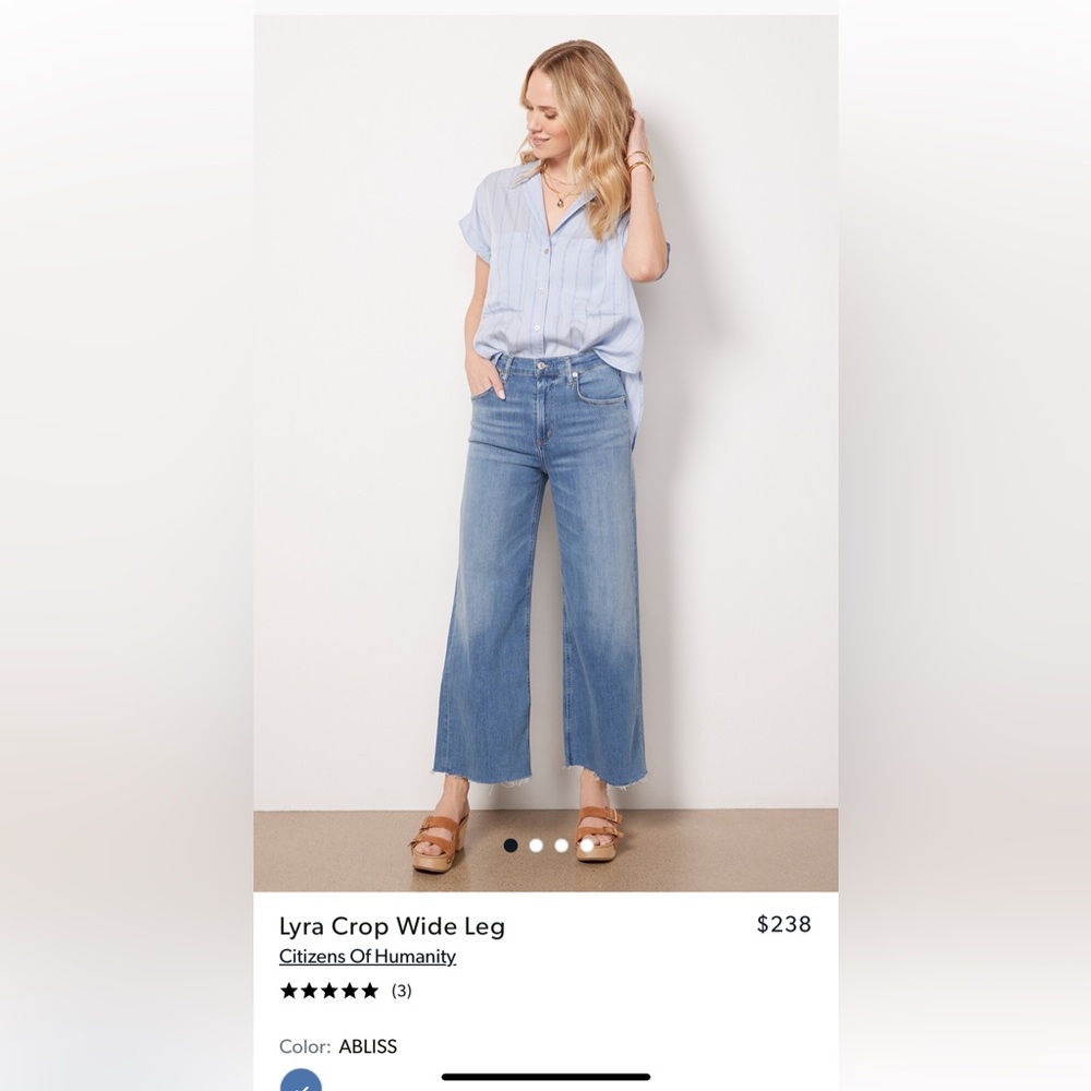 Citizens of Humanity Lyra Crop Wide Leg denim, LIKE NEW